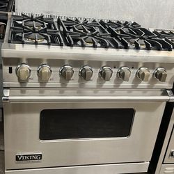 Viking 36”Wide Dual Fuel Range Stove Stainless Steel With 6Burners 