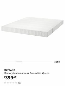 QUEEN SIZE MEMORY FOAM MATTRESS - MATRAND (IKEA)