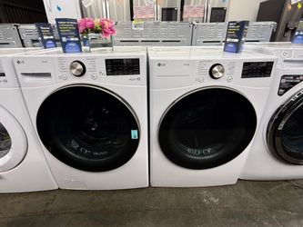 New open Box LG white front load washer and gas dryer set
