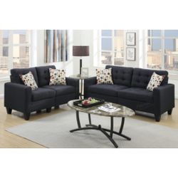 Black Sofa And Love Seat Set 