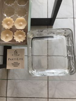 PartyLite table center piece with floating candles