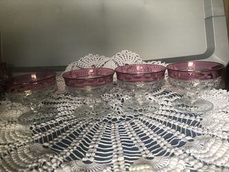 4 Tiffin Kings Crown dessert dishes