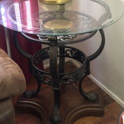 Coffee table, loveseat, and sofa recliner