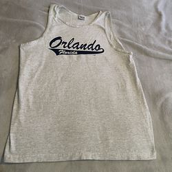 Vintage Orlando Florida Shirt Men Large Gray Tank Top Sleeveless Lightweight 90s