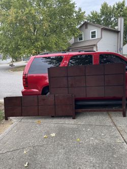 King Headboard With Side Rails And Slats