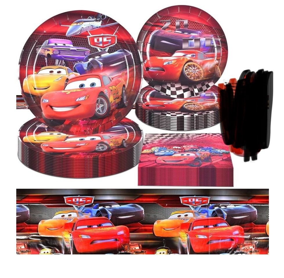 51 Piece Cars Birthday Party Set