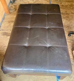 Leather ottoman