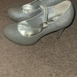 Silver Glitter Heels 8.5