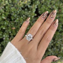 10ct Radiant GRA Big Moissanite VVS1 D engagement ring size 5.5