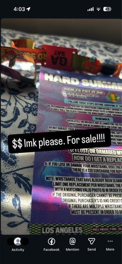 2 Hard summer wrist bands. For Saturday!!! Kali Uchis night/preforms.  Text to make offer$$