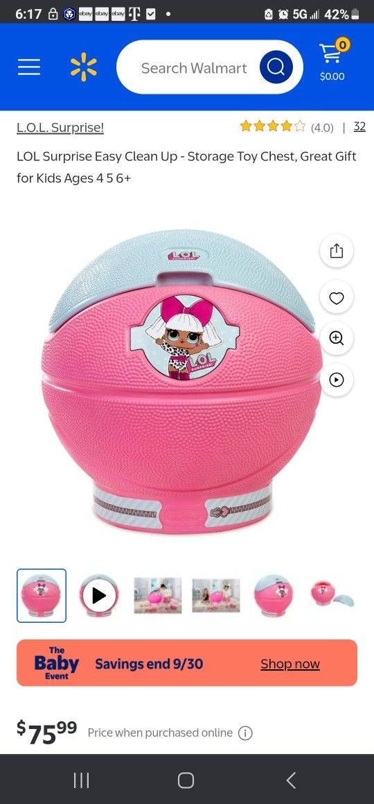 LOL Surprise Easy Clean Up - Storage Toy Chest, Great Gift Little Tike