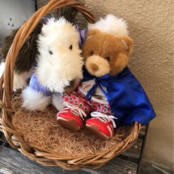 Build A bear Workshop Teddy Bear With Birthday Clothes And Puppy With Sleepwear 