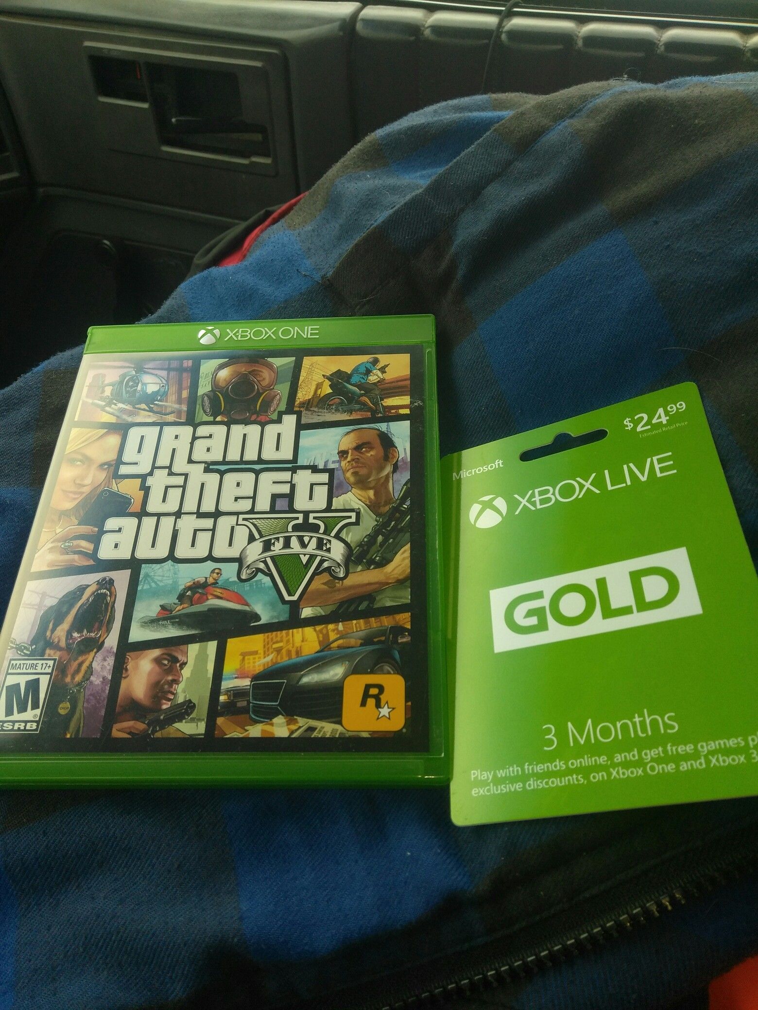 Brand new Grand Theft Auto V with a 3-month card never used just opened game system didn't work