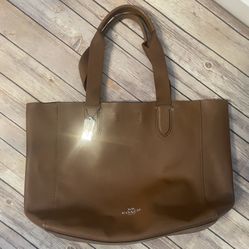 NWOT Coach Large Leather Tote Bag, Brown