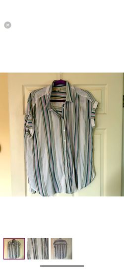 LOFT Striped Glitter Blouse