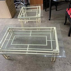 Glass Coffee Table Set 