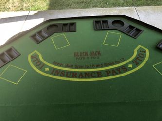 Blackjack Table With Black Canvas Carry Bag