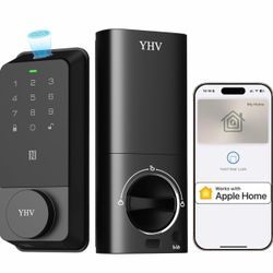 Smart Door Lock with Apple Home Key, Fingerprint Keyless Entry Door Lock Safety Keypad Deadbolt with Code, Built-in Wi-Fi, IP65, Supports Apple Homeki