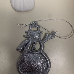 (3) SILVER&GOLD GLITTER TREE ORNAMENTS
