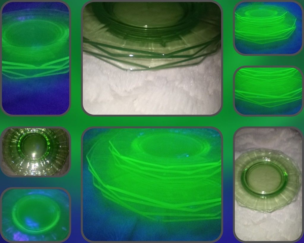 Cambridge Vaseline Plates (4) 8 