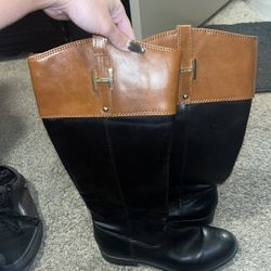 Tommy Hilfiger Tall Black And Brown Boots