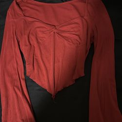 Medium Red V Shape Top