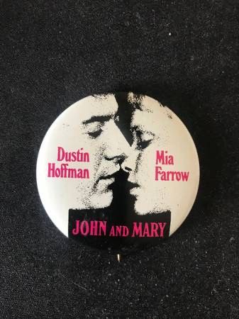 Vintage John and Mary Movie Promotional Pinback Button: Hoffman Farrow