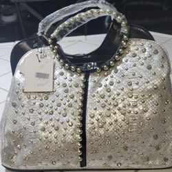 Silver Beaded Purse