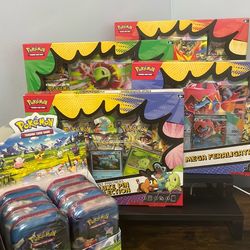 Send offers!pokémon’s bundle 8 tins with display box 3 ascended hero’s ex boxes and A first partners deluxe pin collection