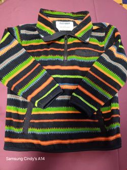 Old Navy Kids Striped Fleece Quarter-Zip Pullover