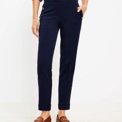 Loft navy blue sailor pants, size 6