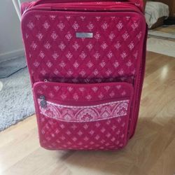 Vera Bradley  Quilted Nantucket Red Rolling Carry-On Luggage - RETIRED