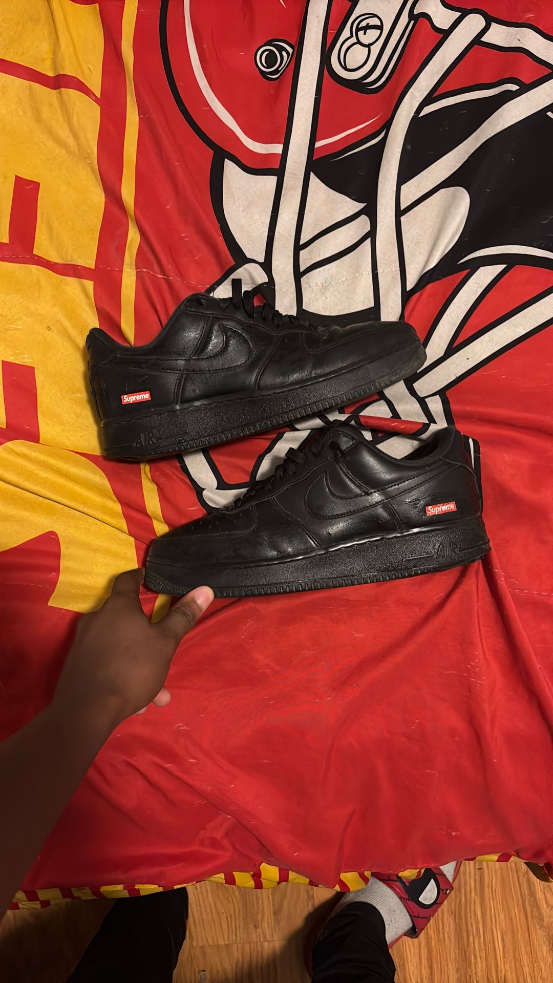 black supreme air force 1s