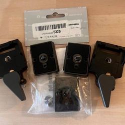Set Of 2 Manfrotto 323 RC2 Rapid Connect Adapters And 3 Quick Release