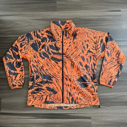 Adidas Womens Fast Aeroready All Over Print Jacket Orange Tiger - MSRP $130 Sz L