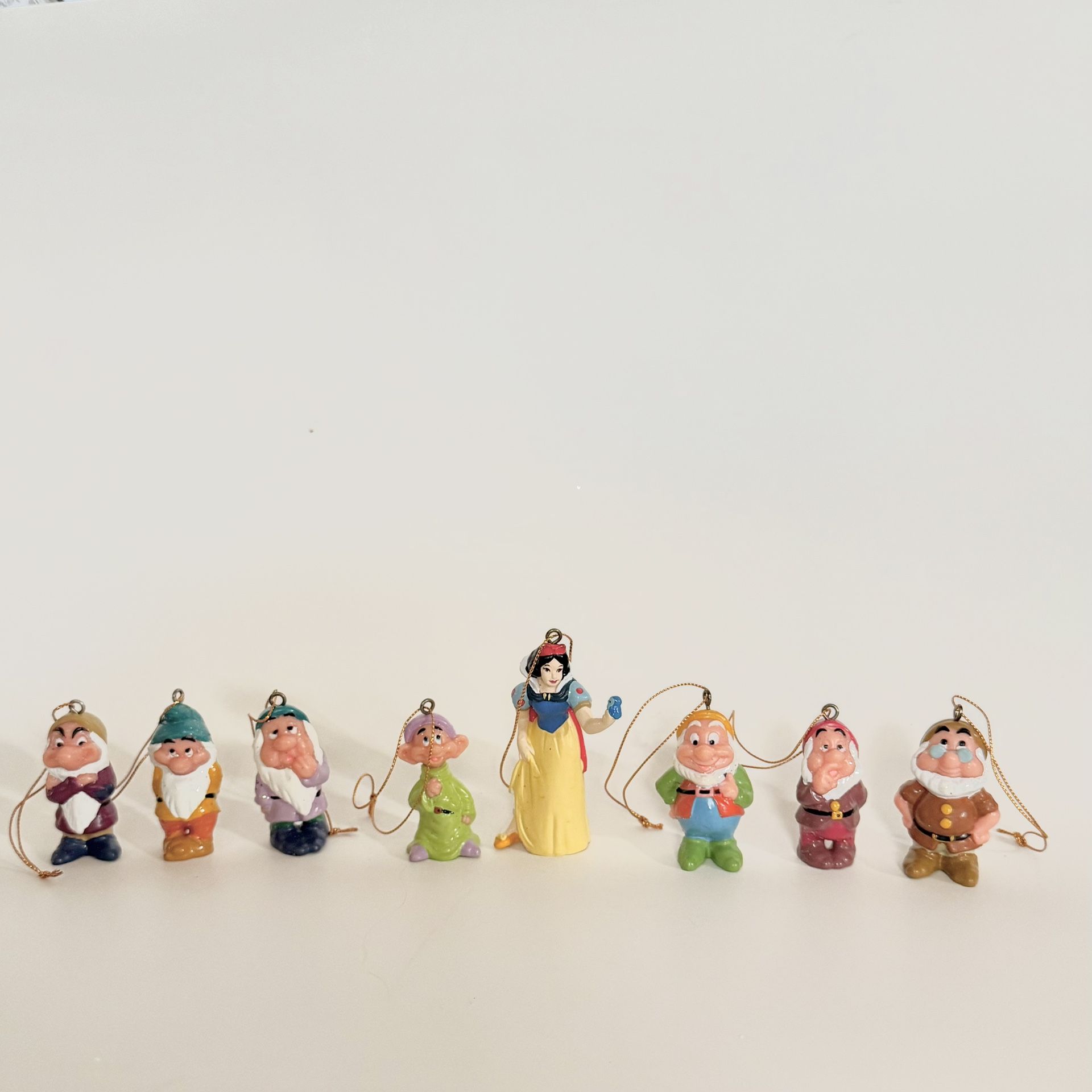 Vintage Disney snow White 7 dwarfs Christmas ornaments