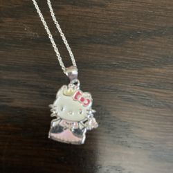 Hello Kitty Sanrio Pendant 925 Silver Chain 