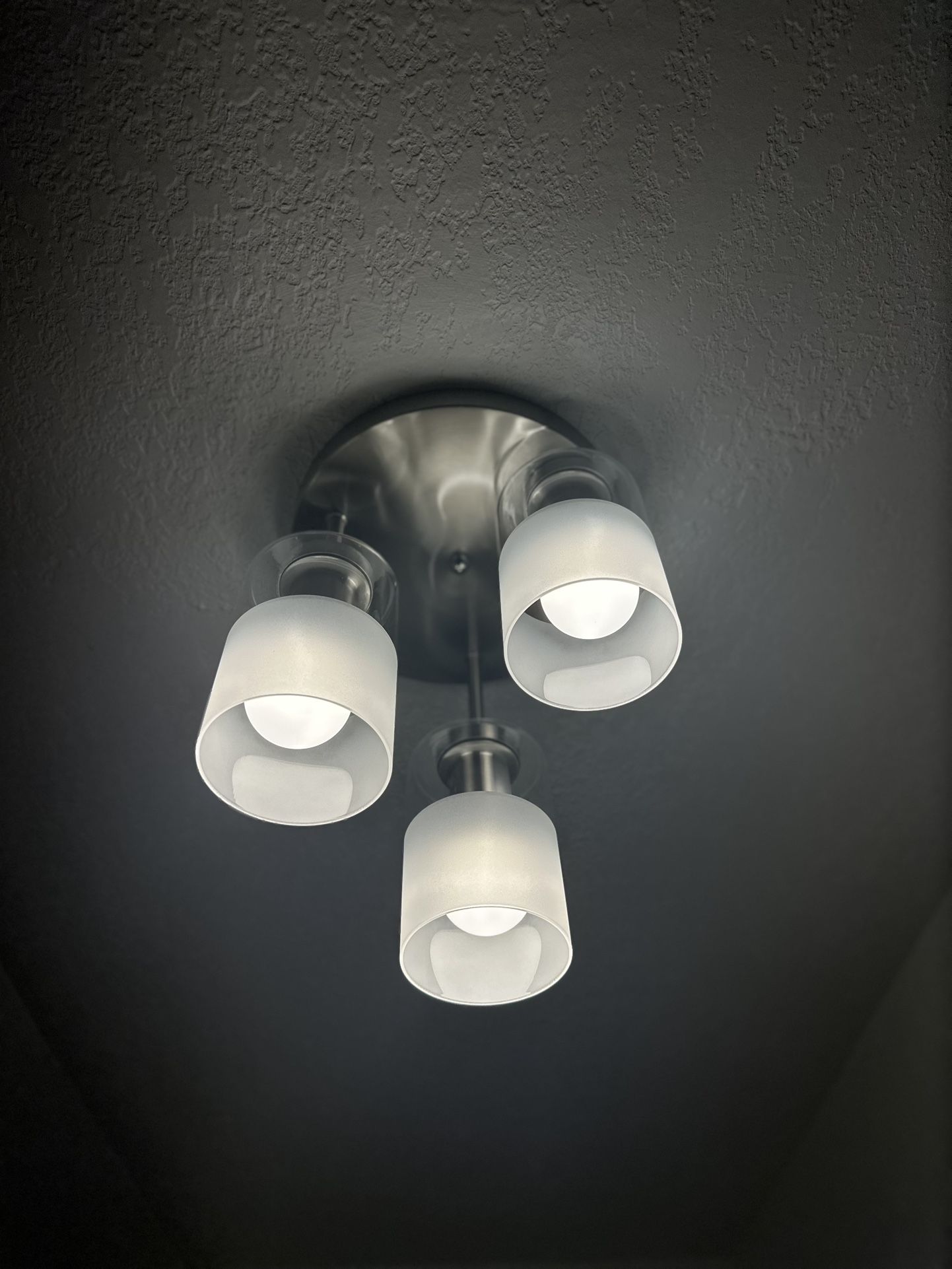 11.5"-3 Lights Modern Brushed Nickel Clear Glass + Frosted Glass ClusterSemi Flush Mount Lighting Fixture For Dining Room Hallway/ Living Room