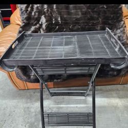 Black Bamboo Folding TV Tray Table