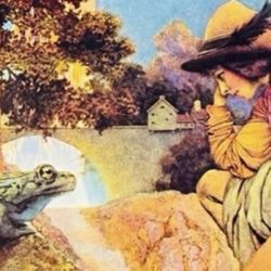 Vintage Print Poster Maxfield Parrish Fine Art Deco Artist Antique FROG PRINCE Fine Collectible Neo Classical Allegory Allegorical Painter