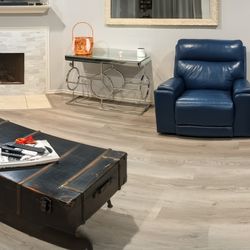 Use Blue Top Grain Real Leather Sofa 3 Piece Living Room Set