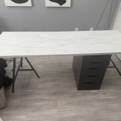 Dean With 2 Sawhorse Legs And File Cabinet 