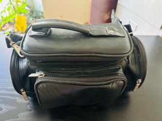 Black Leather Camera Bag