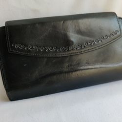 Vintage Wallet Women's Black Leather Good Condition
