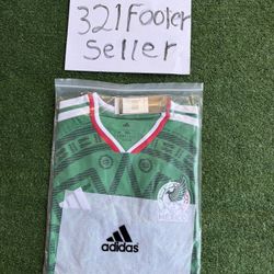 adidas Mexico Soccer Jersey Green Official Licensed Men Medium Team Kit
