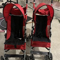 Umbrella Stroller- Red - High Handles For  Taller People 