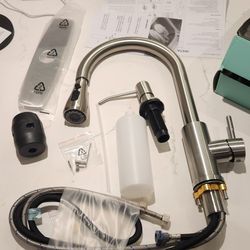 Grifo De Cocina con dispensador de jabón,Silver