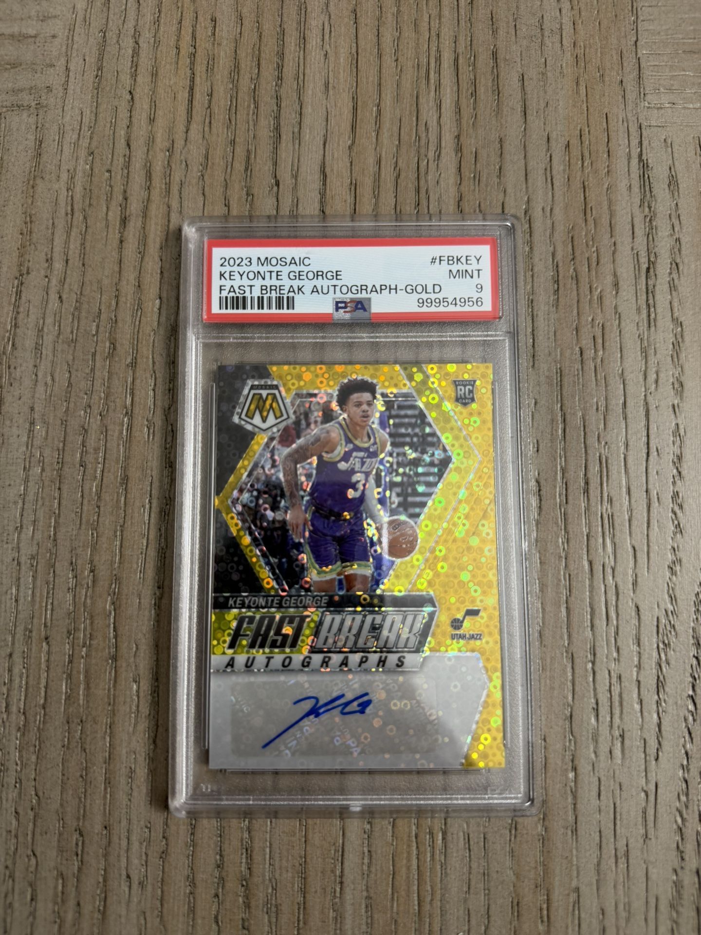 2023 Mosaic Keyonte George Fast Break Autograph – Gold – PSA 9 Mint