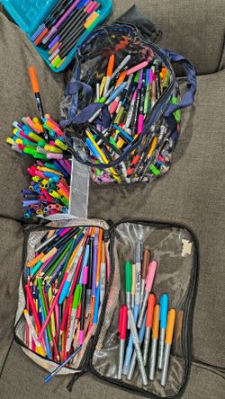 Huge Sharpie & Mixed Art Supply Lot - Markers, Creative Highlighters, Pencils & More