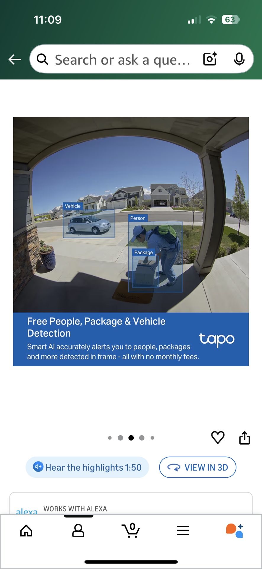 Tapo By TP-Link smart doorbell camera with chime